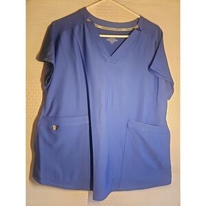 Women's Blue V-Neck Top